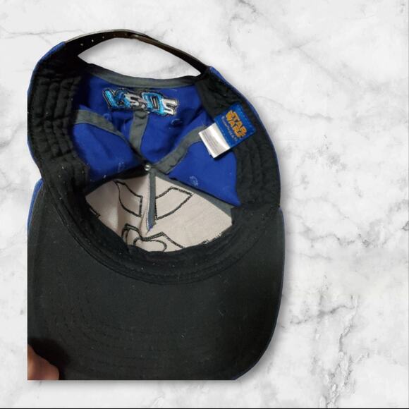 Star Wars R2D2 Youth OSFM Strapback Cap Hat Droid White Blue - Picture 10 of 12